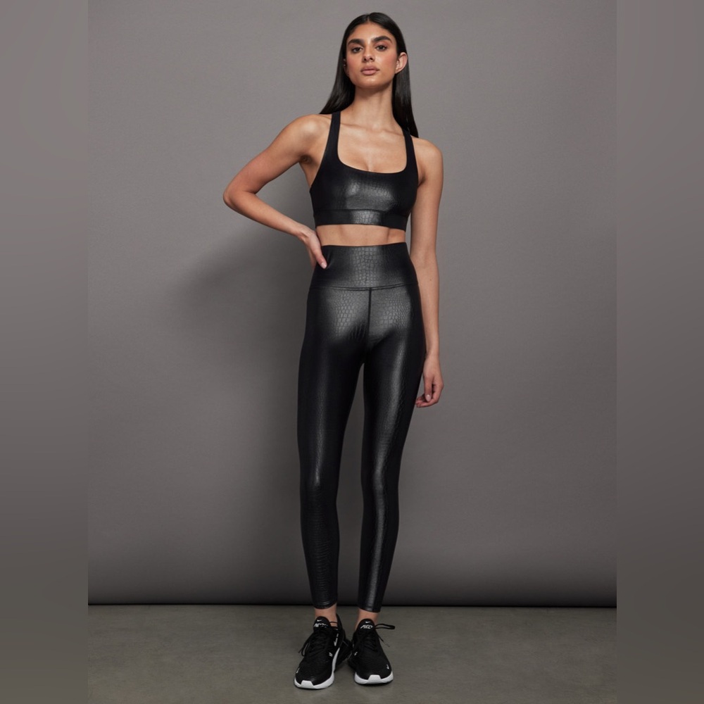 Carbon38 High Rise 7/8 Legging in Croc Takara Shine -Small